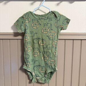 Carter's Short Sleeve Onesie | 24M | Green Lion Print